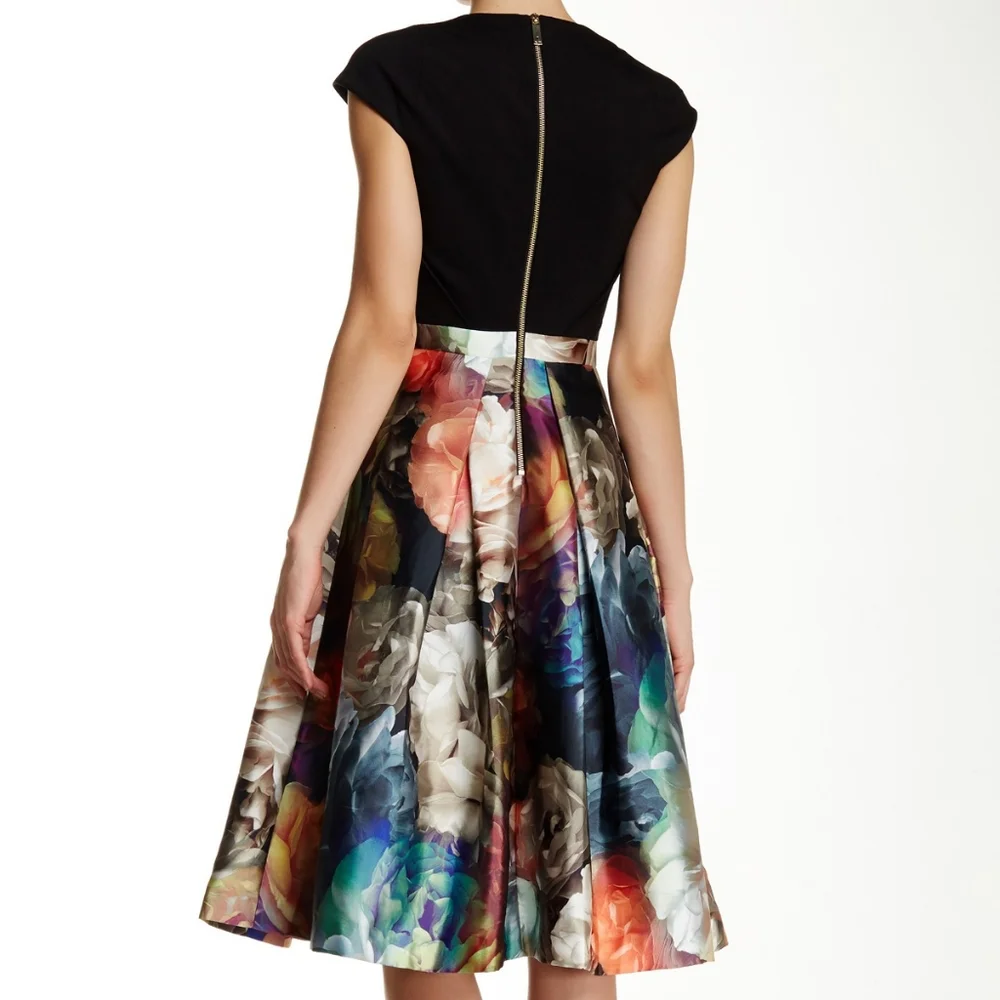 Ted Baker Floral Fit and Flare Dress Size 3 - Picture 4 of 9